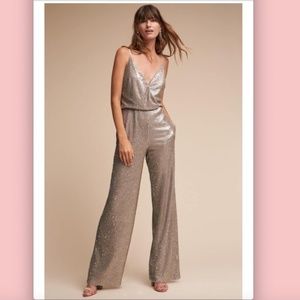 La Lune Silver Sequin Jumpsuit